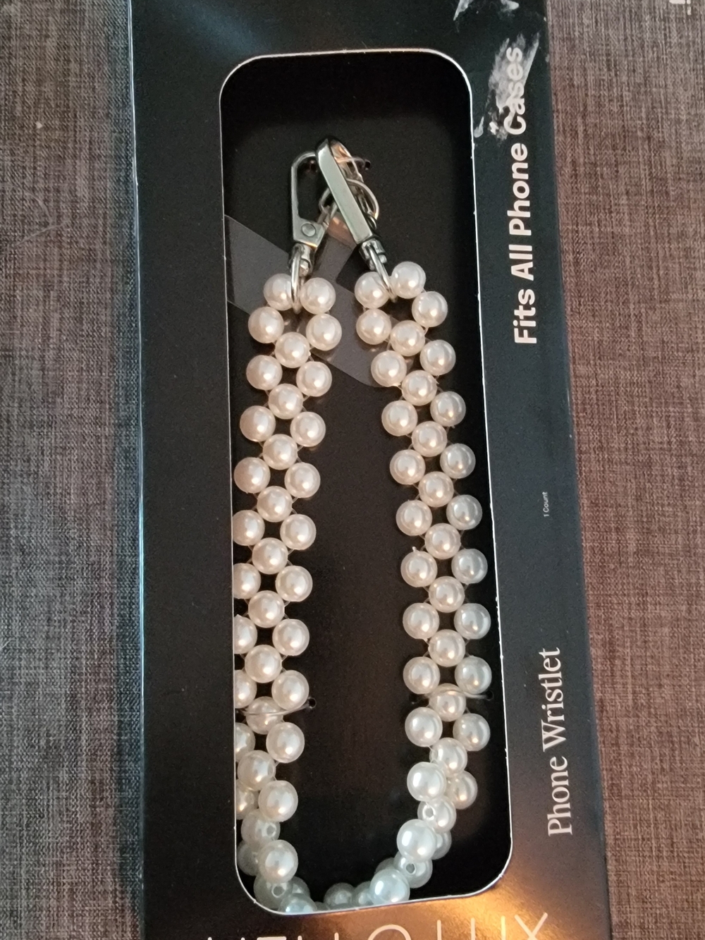 Hello Lux Pearl Beaded Phone Wristlet Strap - Ivory Pearls